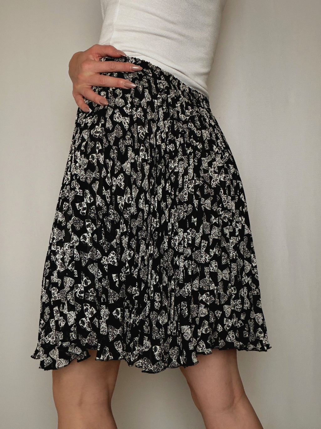 Jupe fluide à motifs M/L vintage