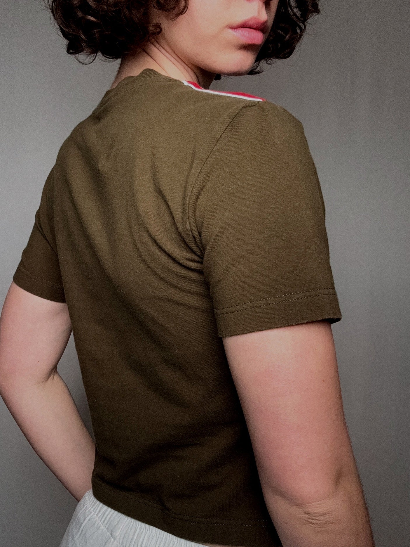 Khaki Adidas T-Shirt L Vintage