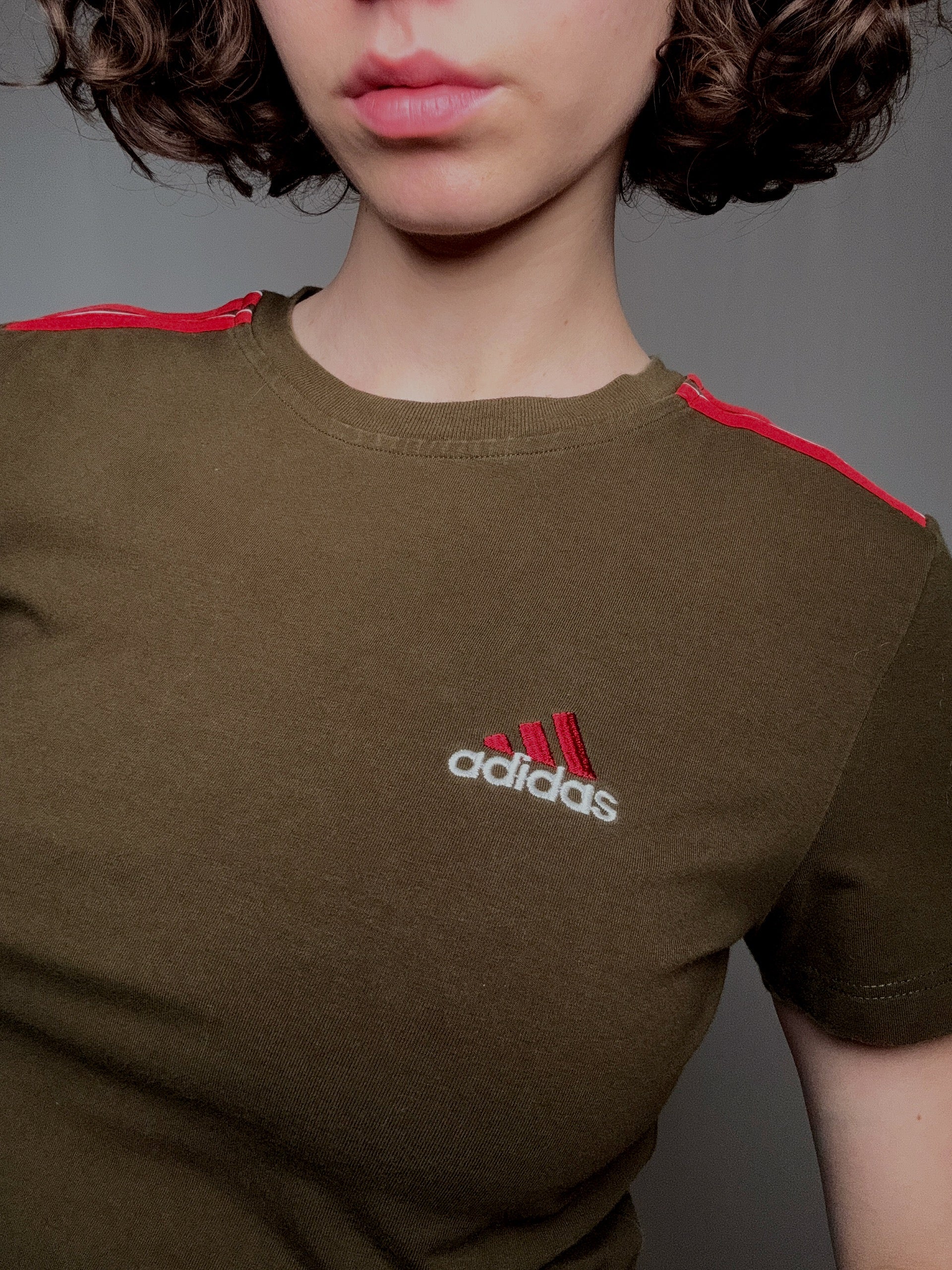 Khaki Adidas T-Shirt L Vintage