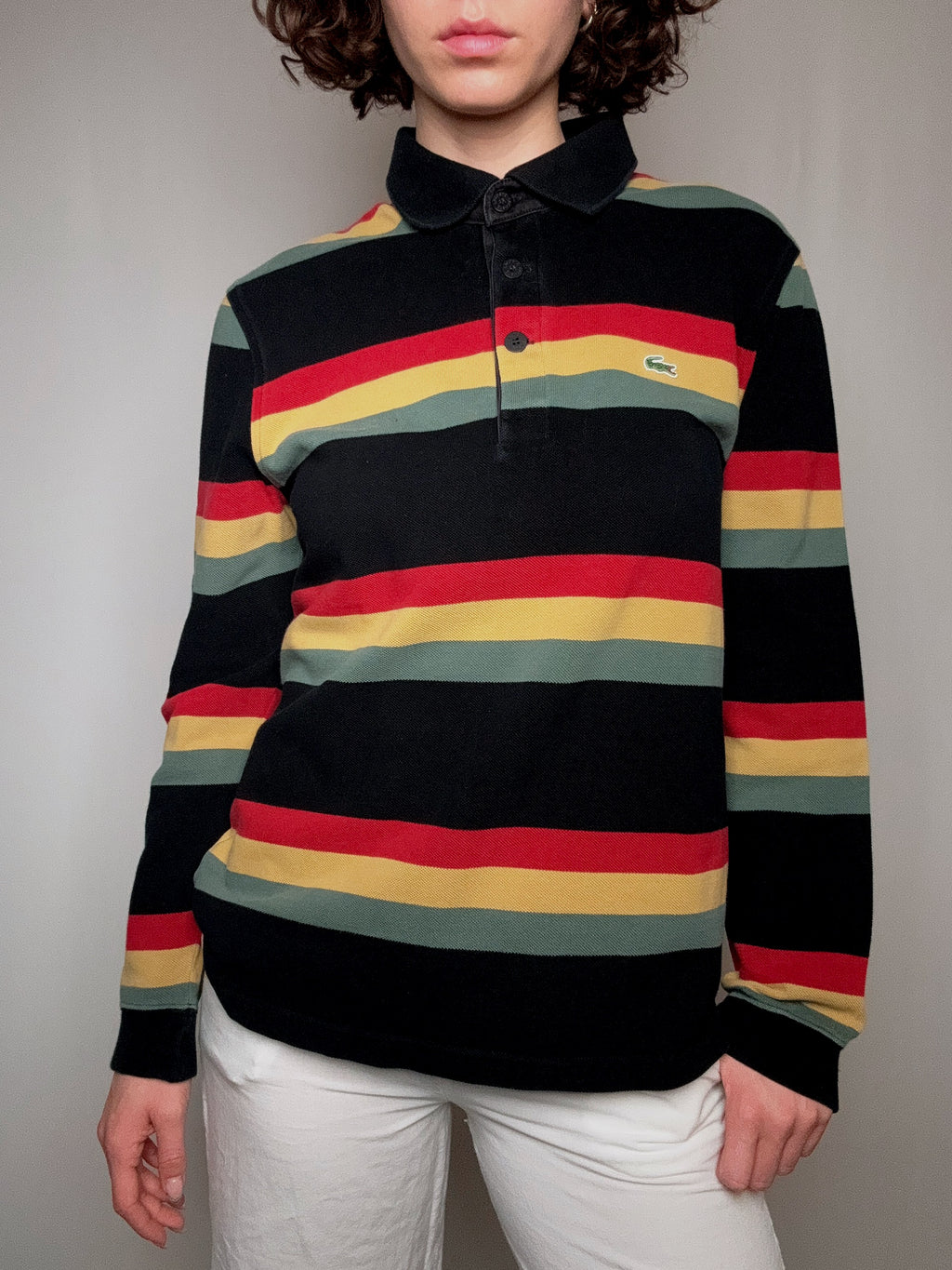 Polo rayé Lacoste M vintage