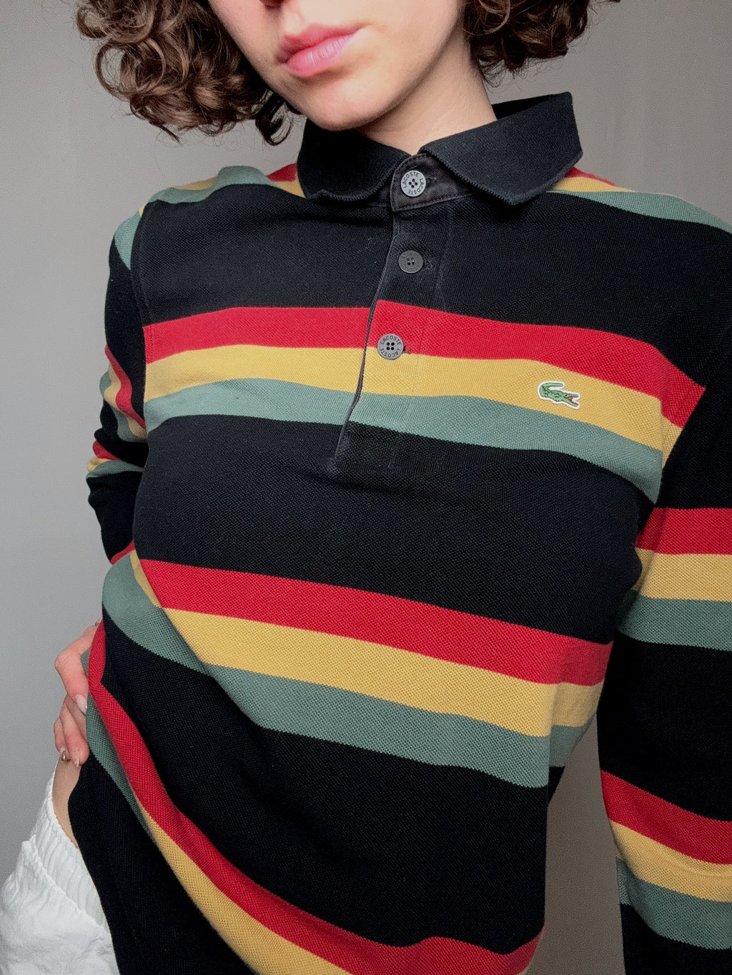 Polo rayé Lacoste M vintage