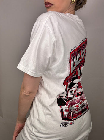 White racing t-shirt M vintage 