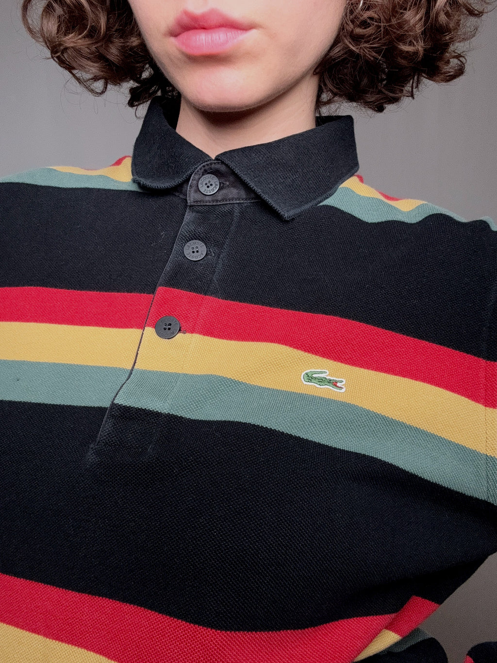 Polo rayé Lacoste M vintage