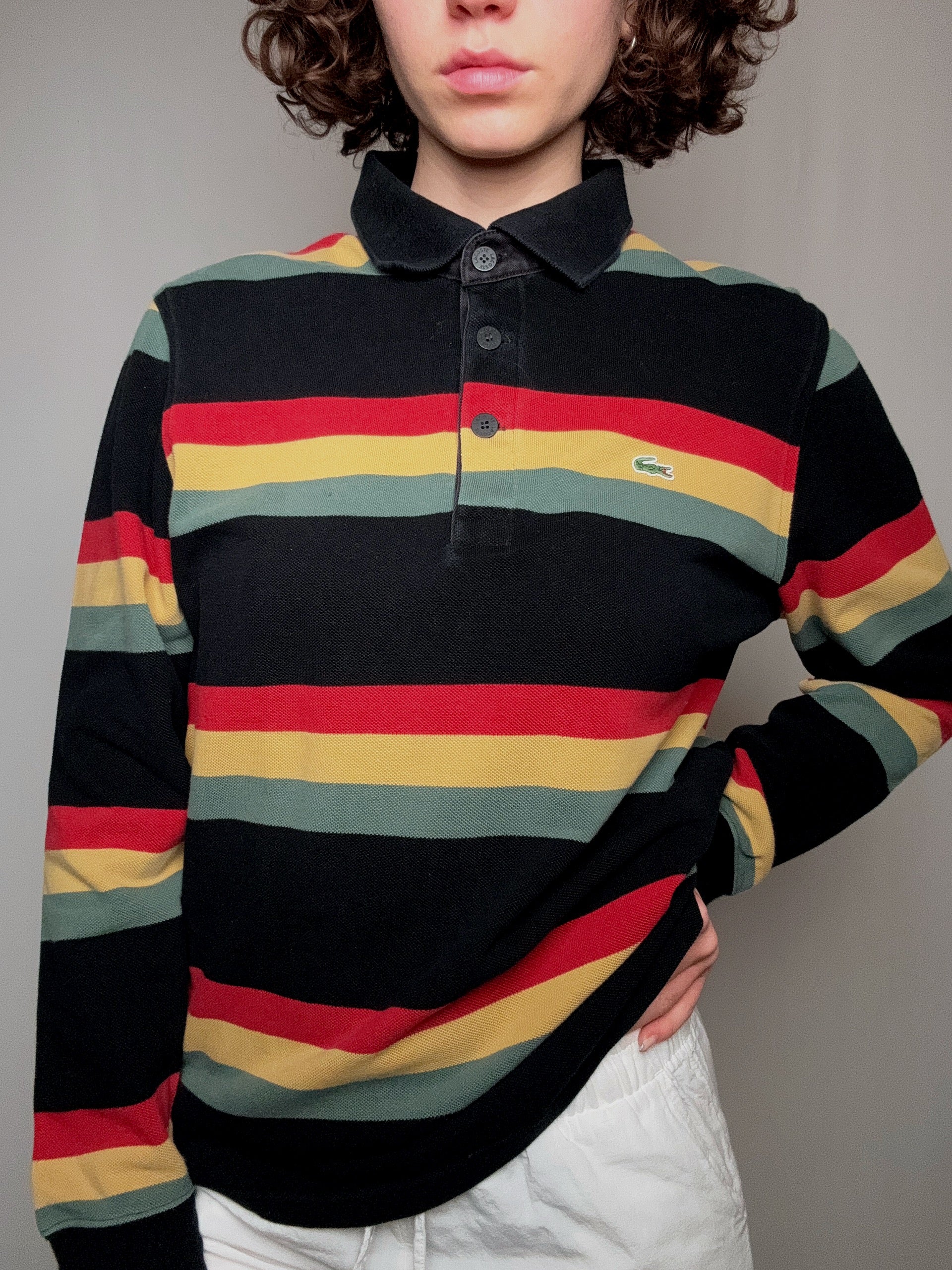 Polo rayé Lacoste M vintage