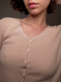 Petit cardigan rose poudré S vintage