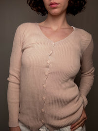 Petit cardigan rose poudré S vintage