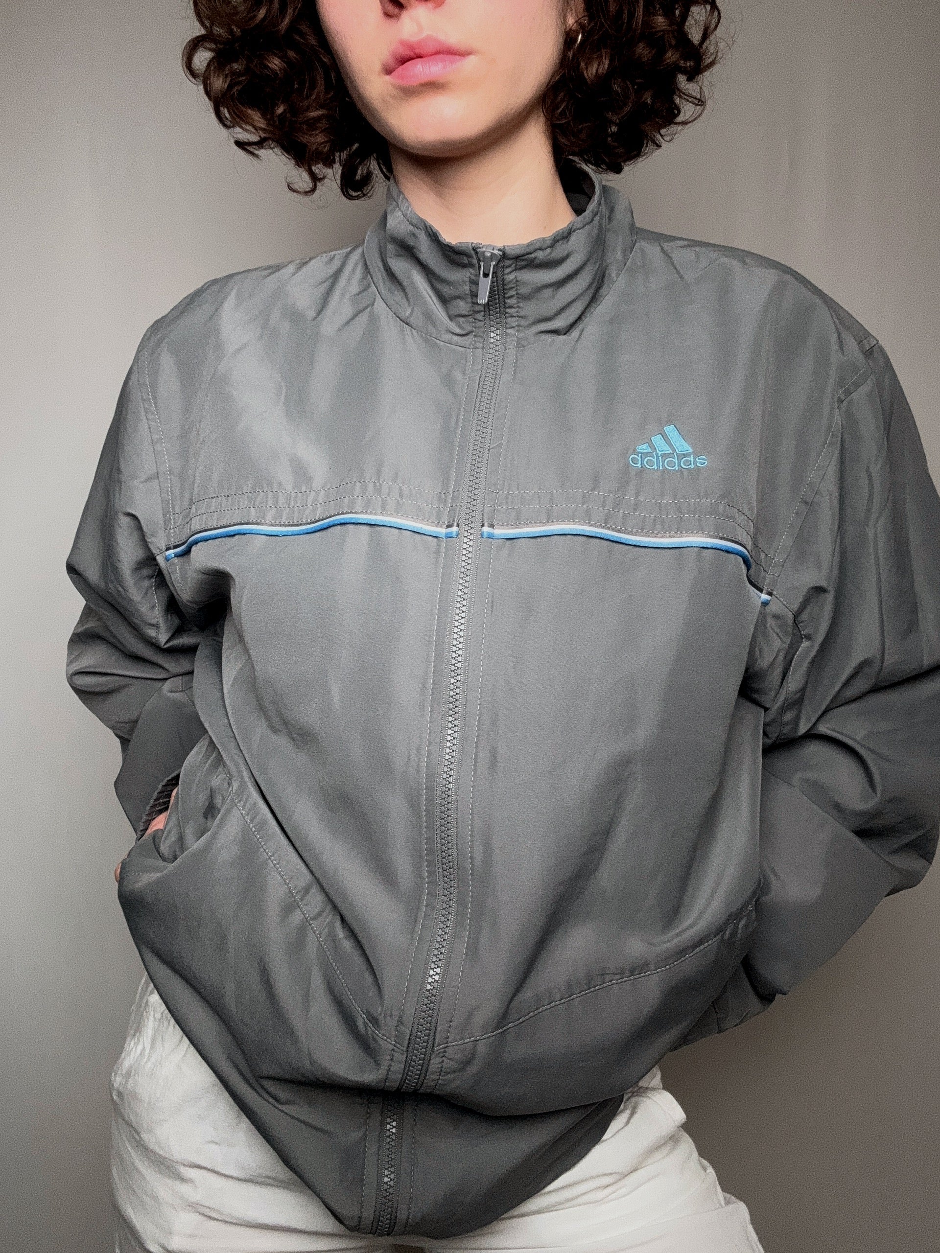Veste d'été grise adidas XL vintage