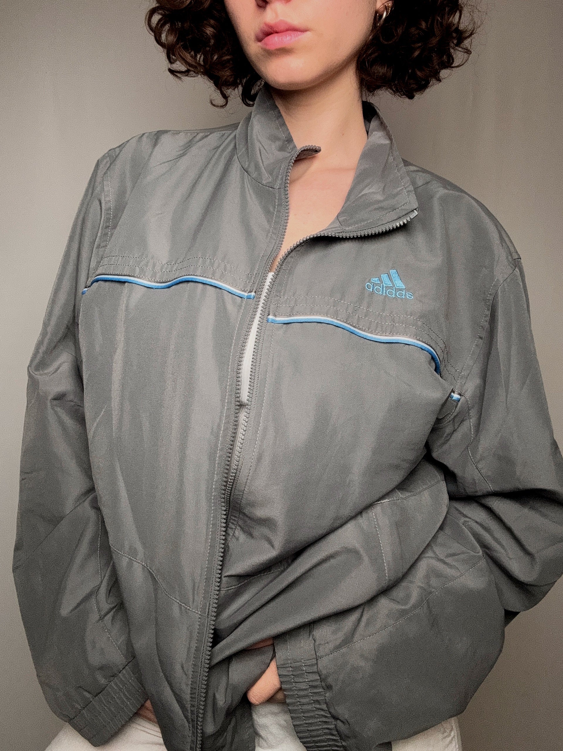 Veste d'été grise adidas XL vintage