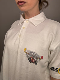 Weißes Rennpoloshirt M Vintage