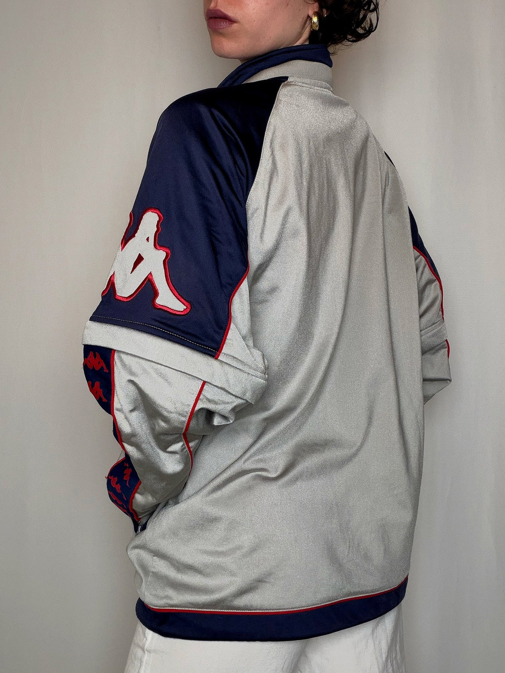 Jacket de sport grise et marine Kappa M vintage