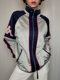 Jacket de sport grise et marine Kappa M vintage