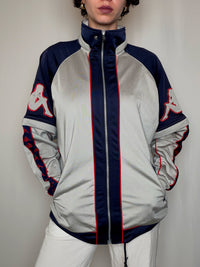 Jacket de sport grise et marine Kappa M vintage