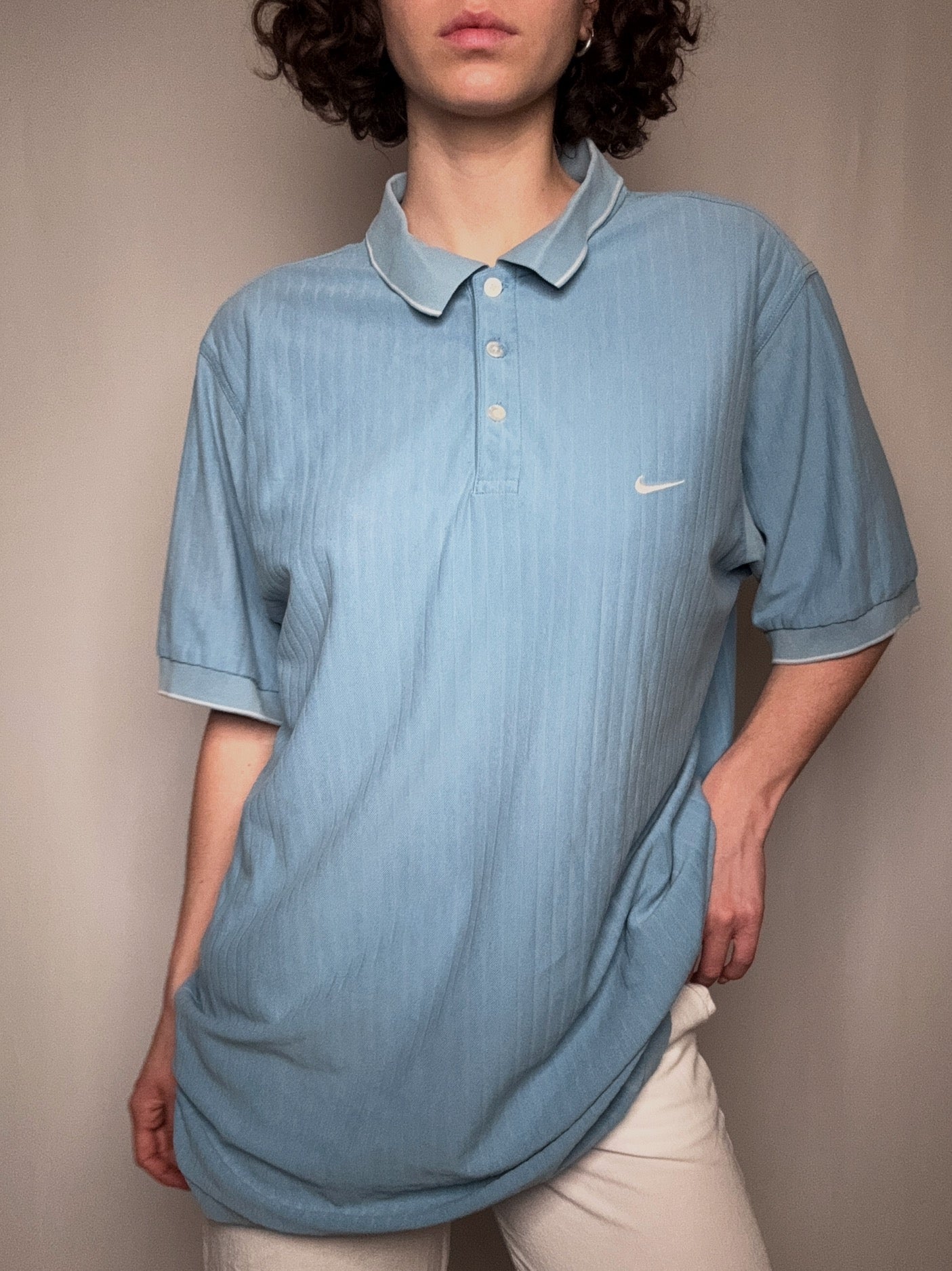 Polo bleu ciel Nike XL vintage