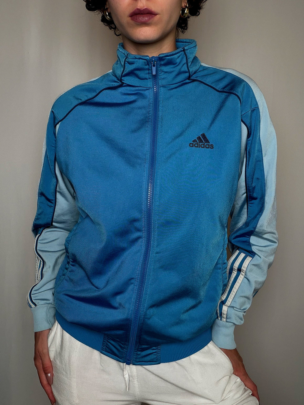 Jacket de sport bleue Adidas M vintage