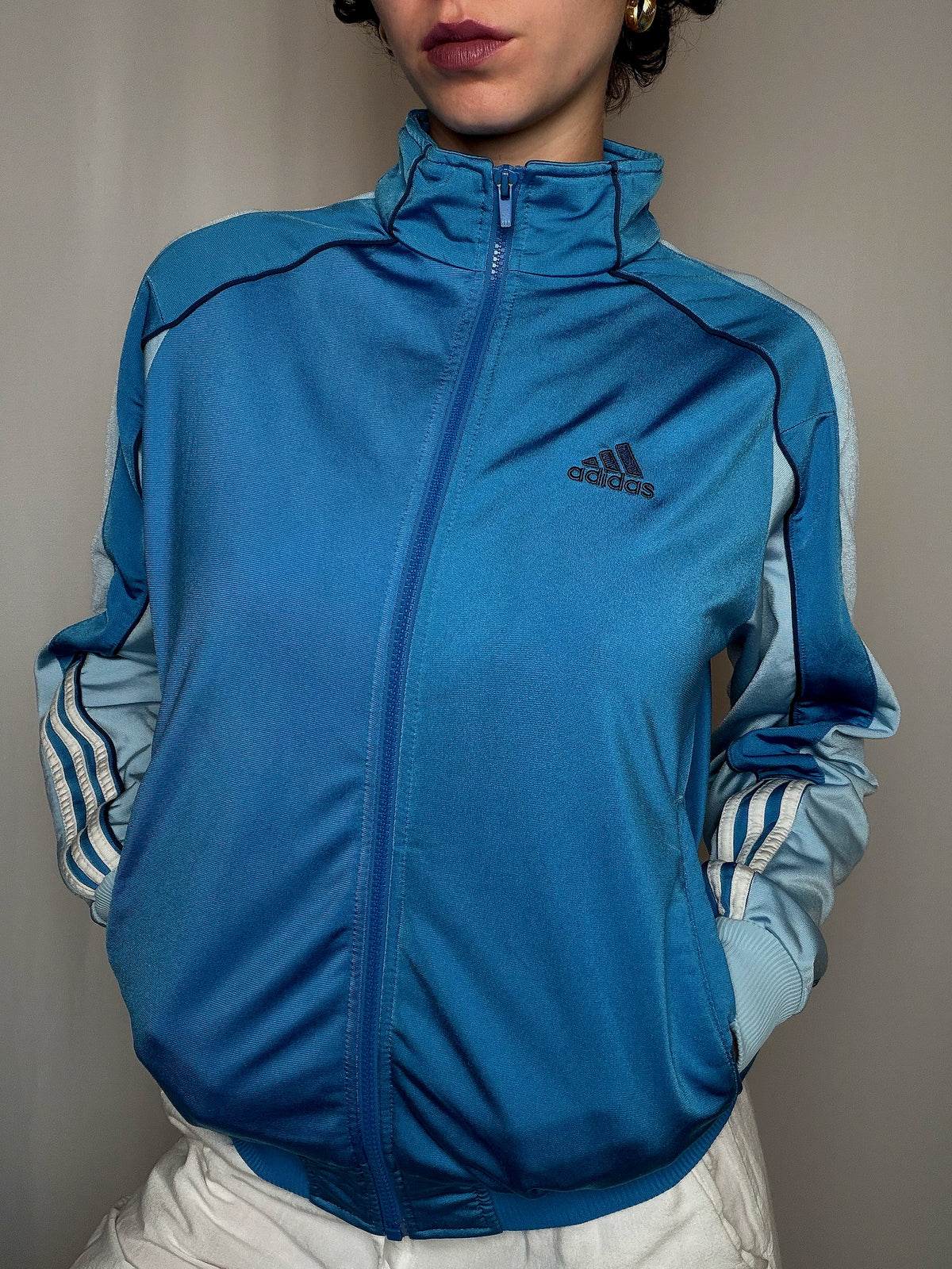 Jacket de sport bleue Adidas M vintage
