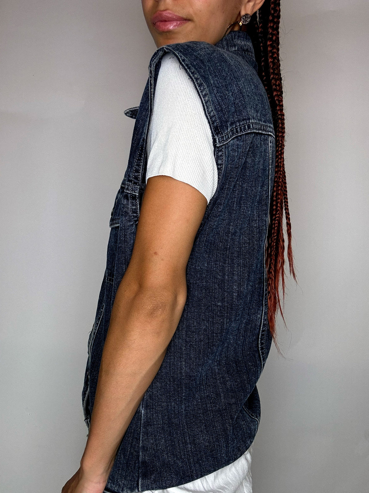 Veste en jean sans manche L vintage
