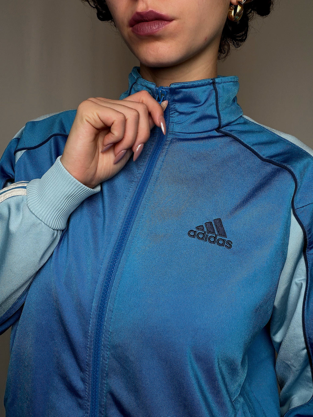 Jacket de sport bleue Adidas M vintage