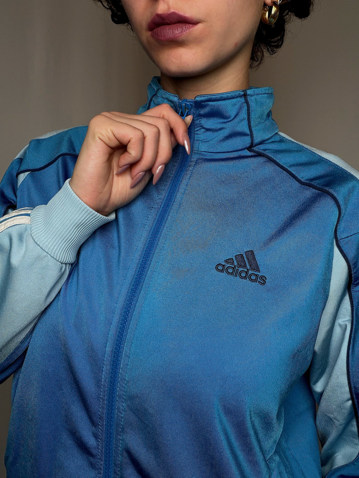 Jacket de sport bleue Adidas M vintage