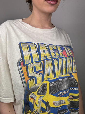 Tee shirt racing blanc L vintage