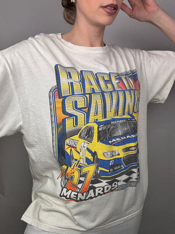 Tee shirt racing blanc L vintage