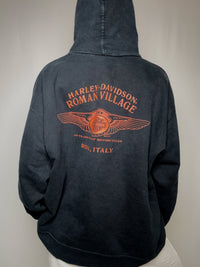 schwarzer Harley-Davidson-Kapuzenpullover Größe L Vintage