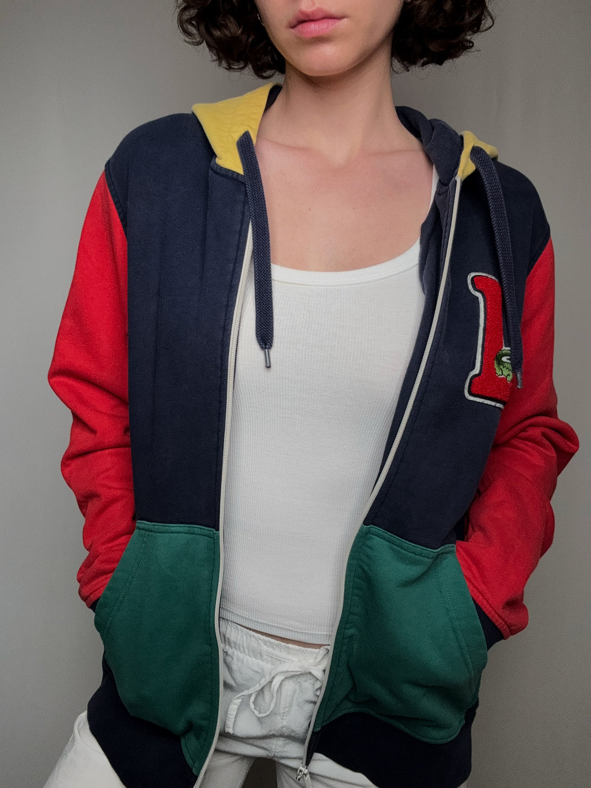 Hoodie colorblock Lacoste XL vintage