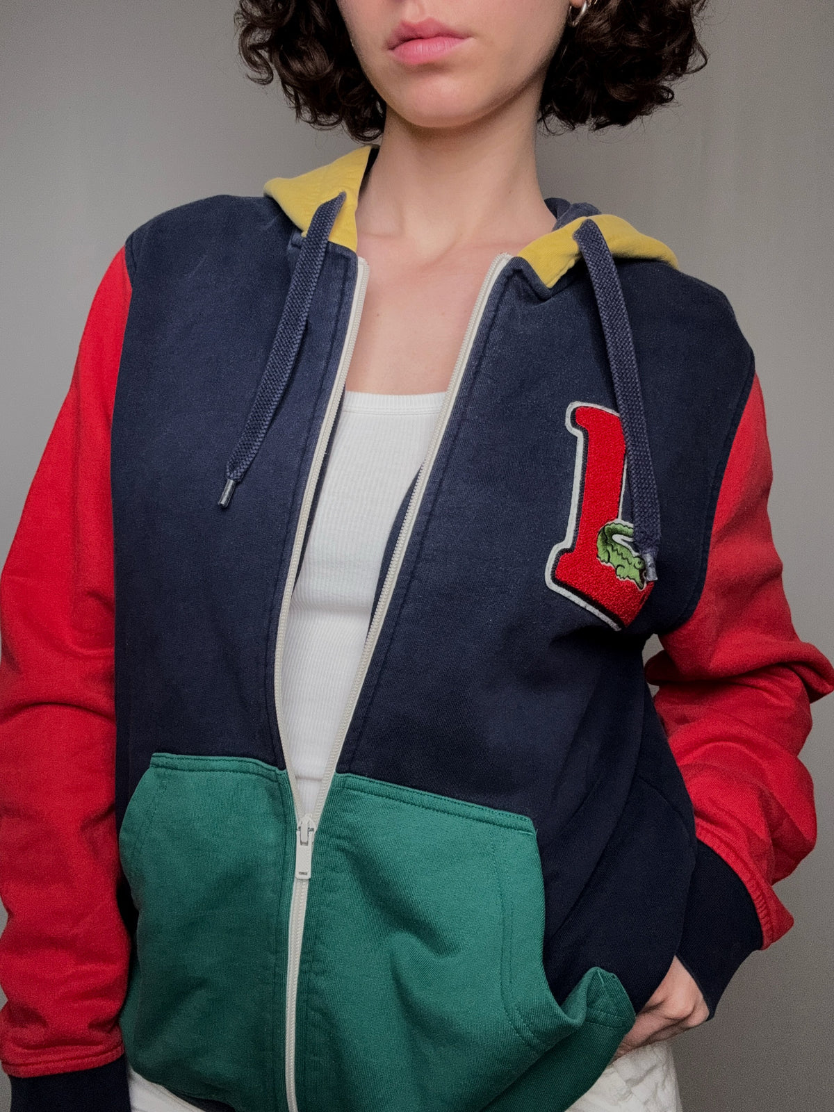Hoodie colorblock Lacoste XL vintage