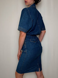 Robe en denim structurée S vintage