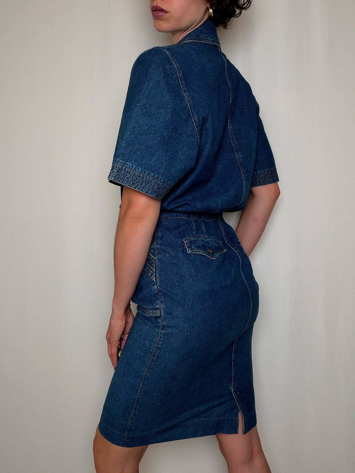 Robe en denim structurée S vintage