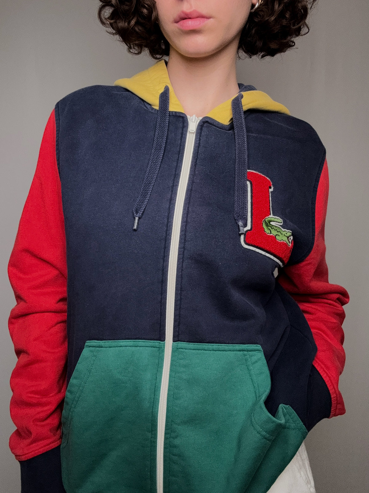 Hoodie colorblock Lacoste XL vintage