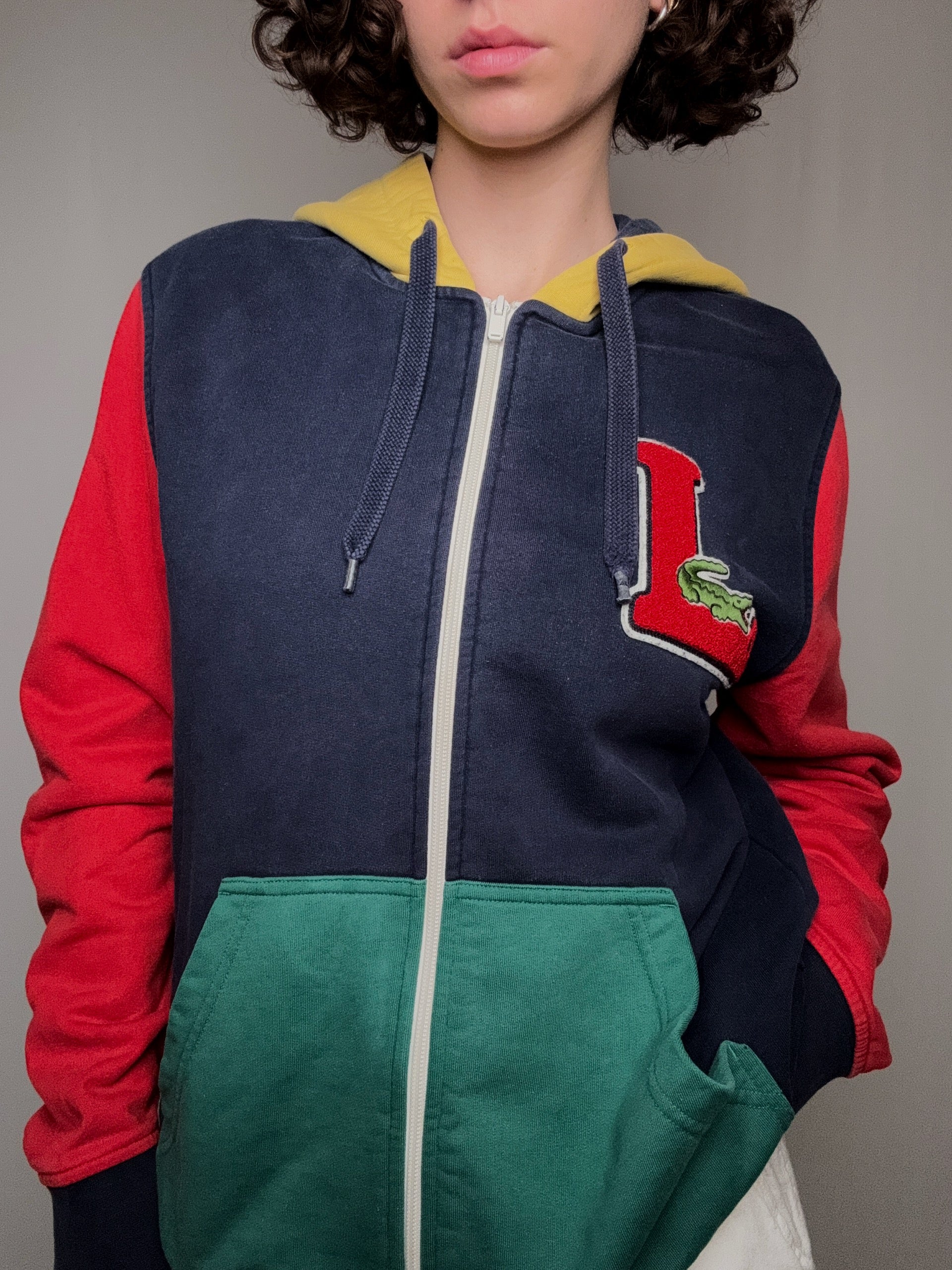 Hoodie colorblock Lacoste XL vintage