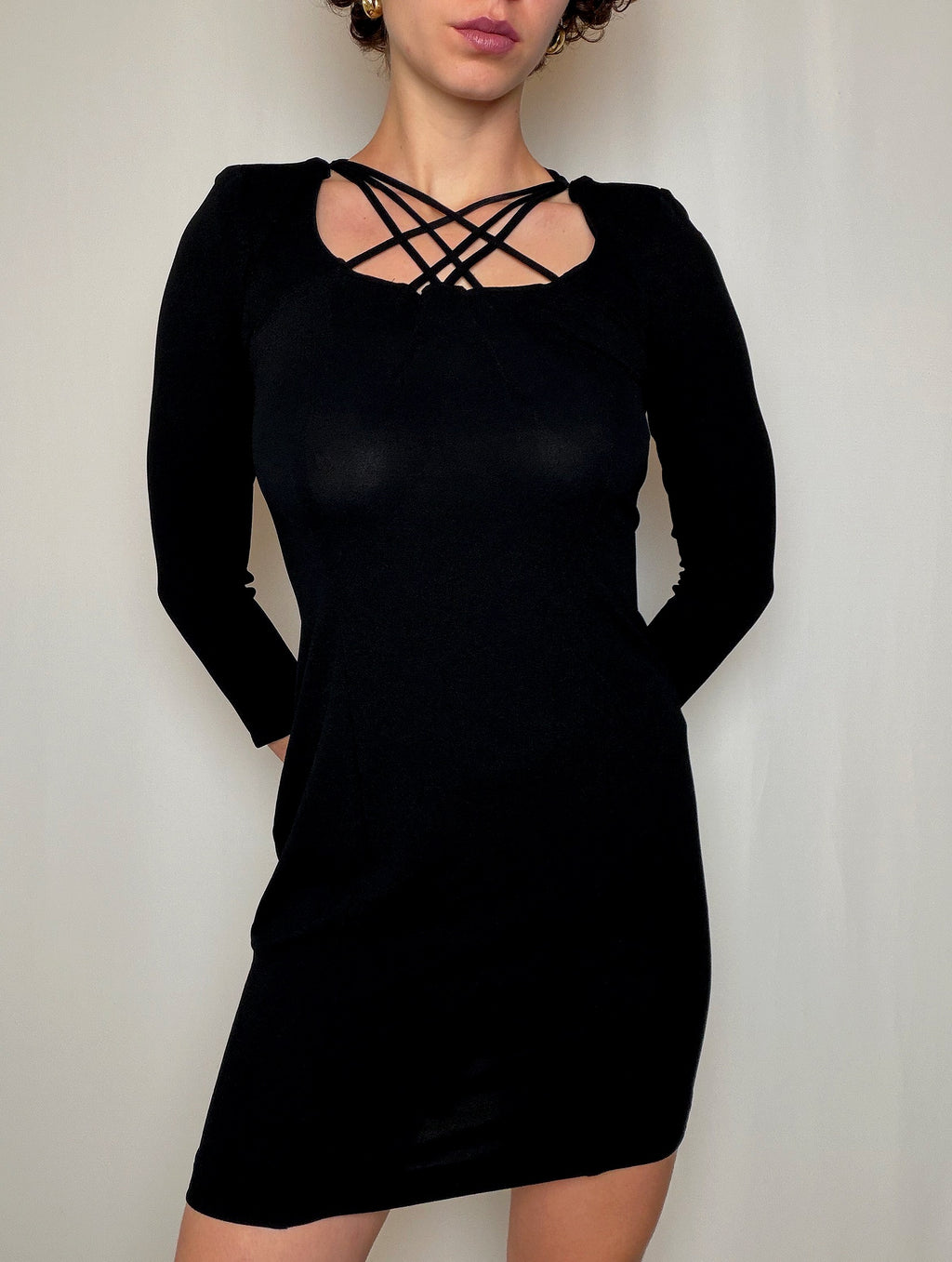 Robe noire détail col M/L vintage