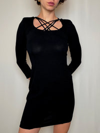 Robe noire détail col M/L vintage