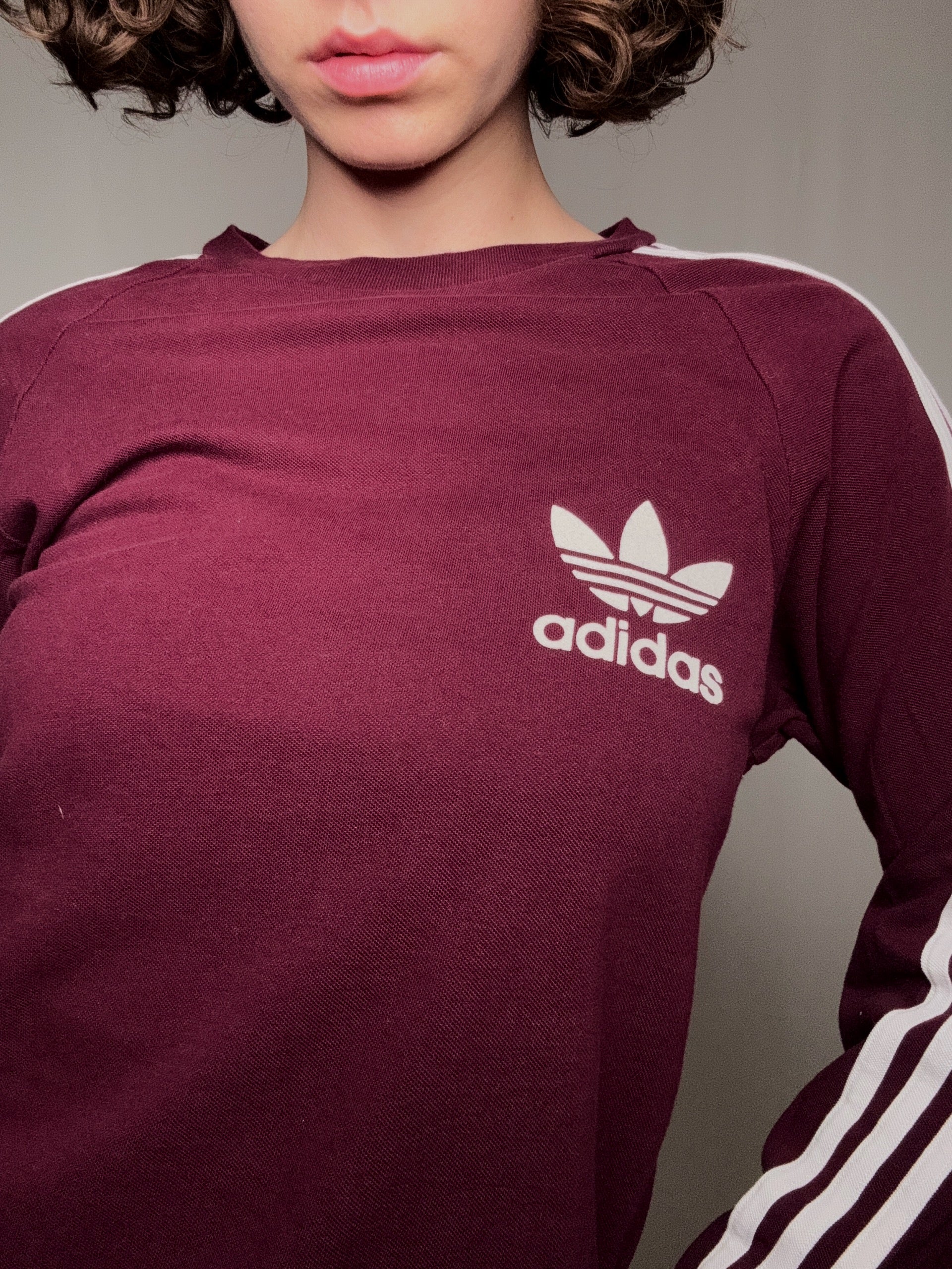Adidas vintage long-sleeve polo shirt size M