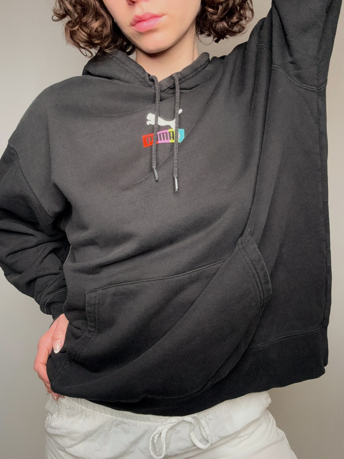 hoodie noir puma L vintage