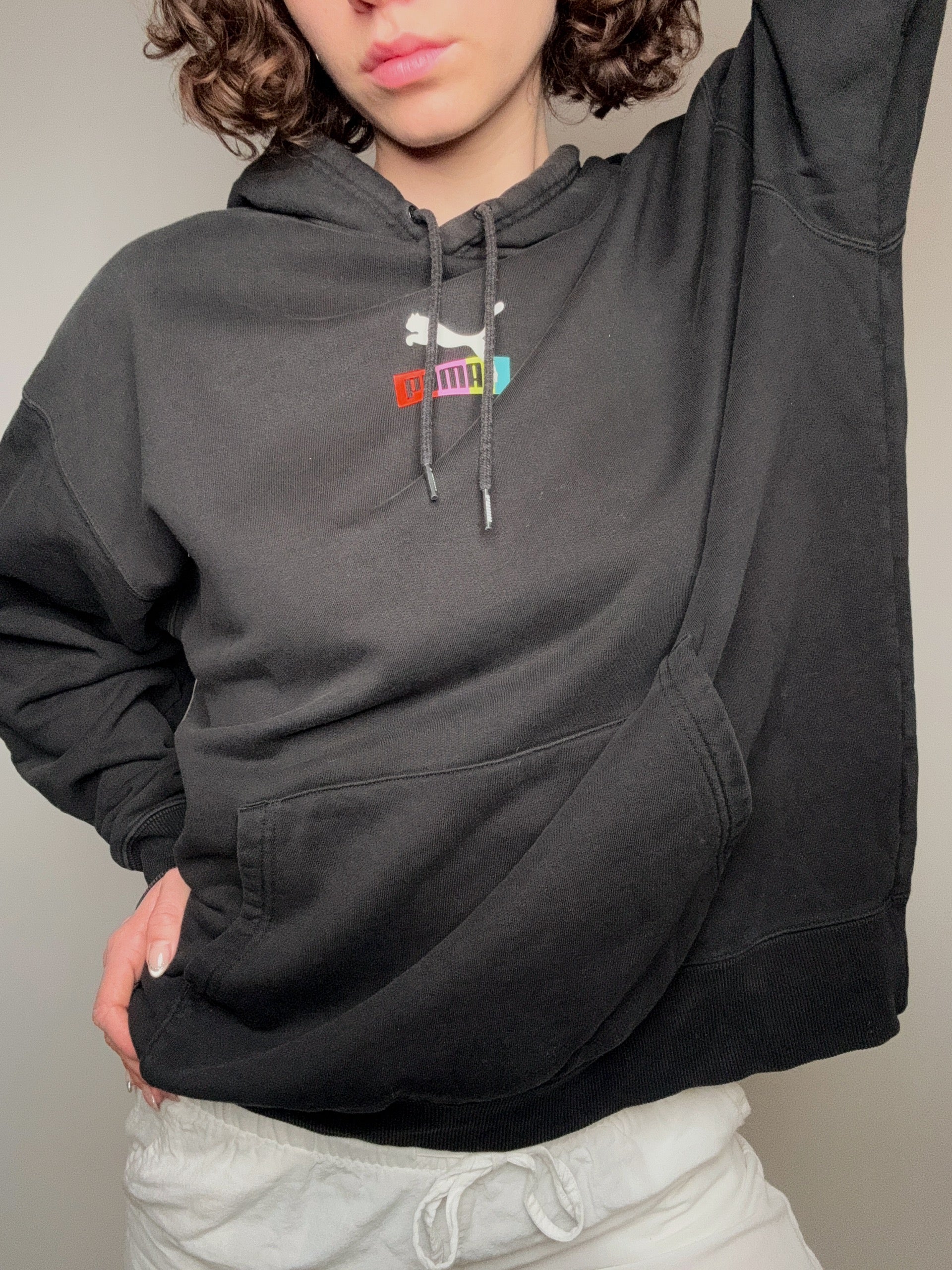 hoodie noir puma L vintage