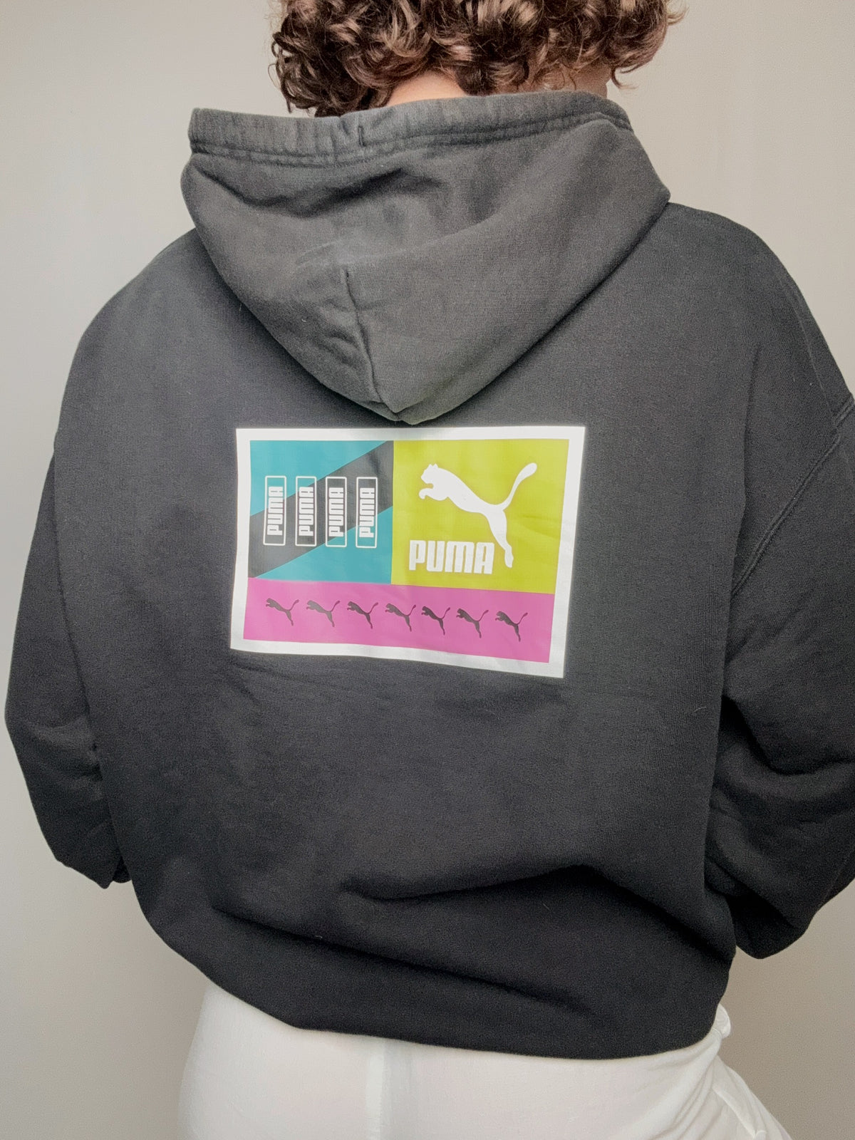 hoodie noir puma L vintage