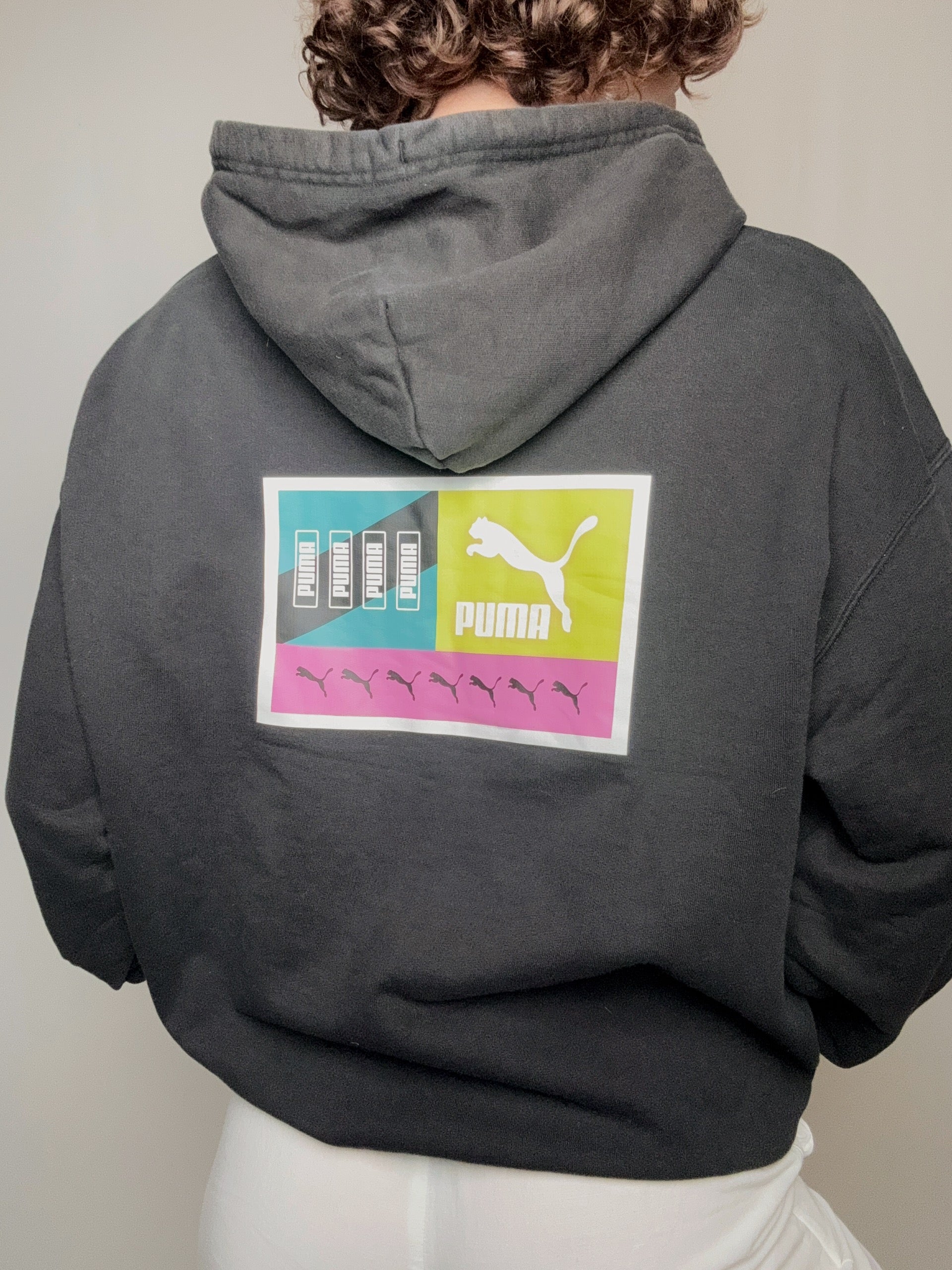 hoodie noir puma L vintage