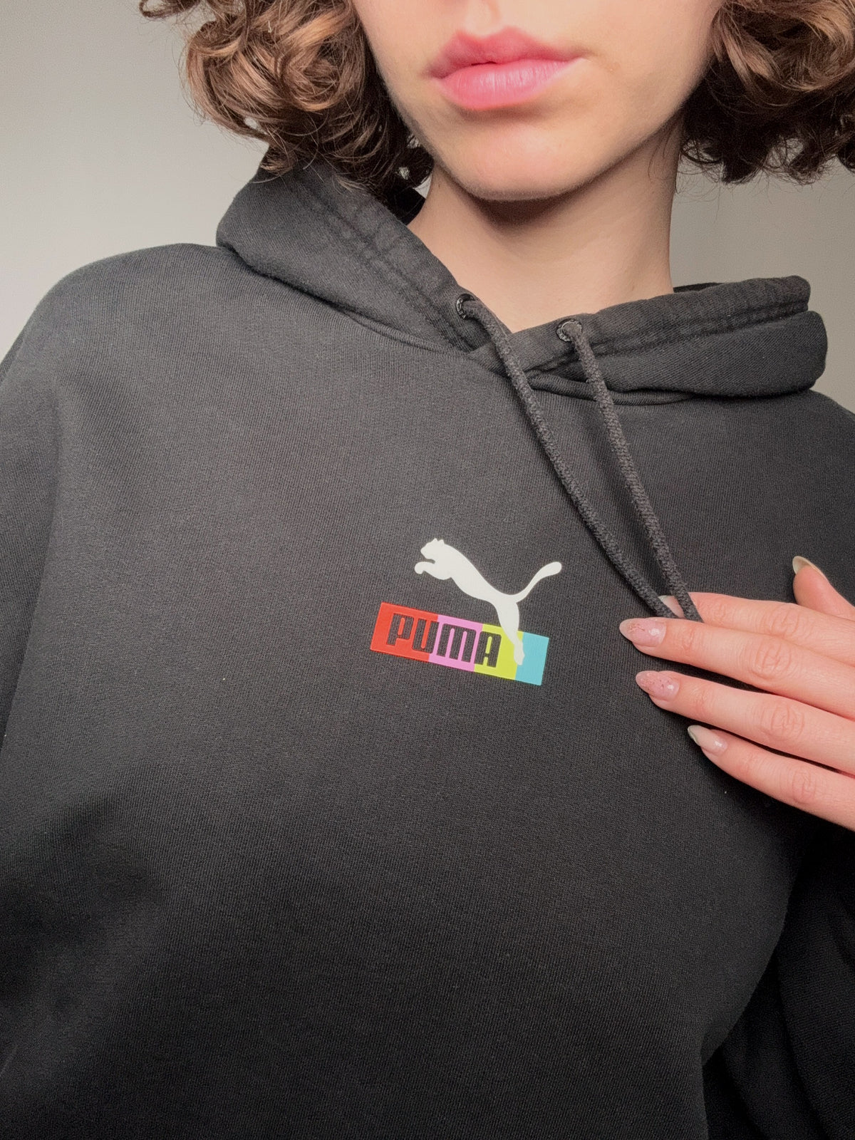 hoodie noir puma L vintage