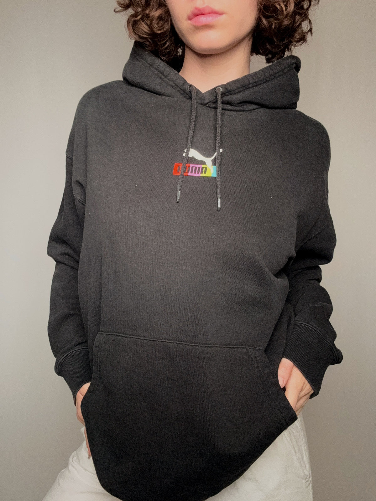 hoodie noir puma L vintage