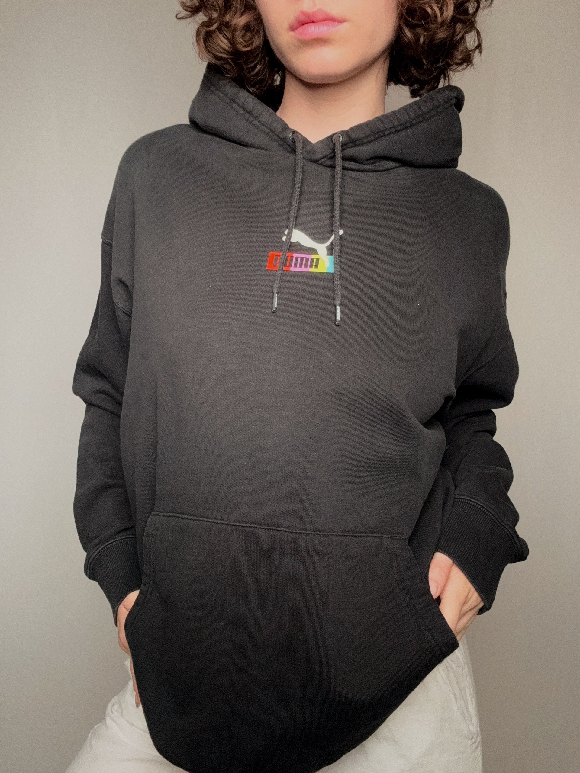 hoodie noir puma L vintage