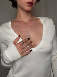 Pull blanc M vintage