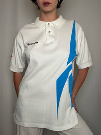 Polo blanc et bleu Reebok L vintage