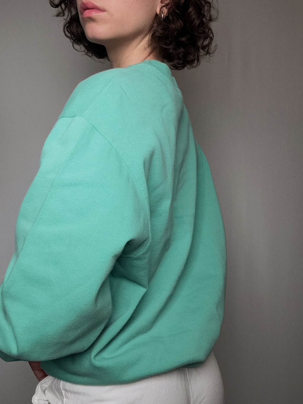 Lacoste Sweatshirt aus Piquéstrick, L, Vintage