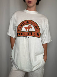 Tshirt blanc Polo club L vintage
