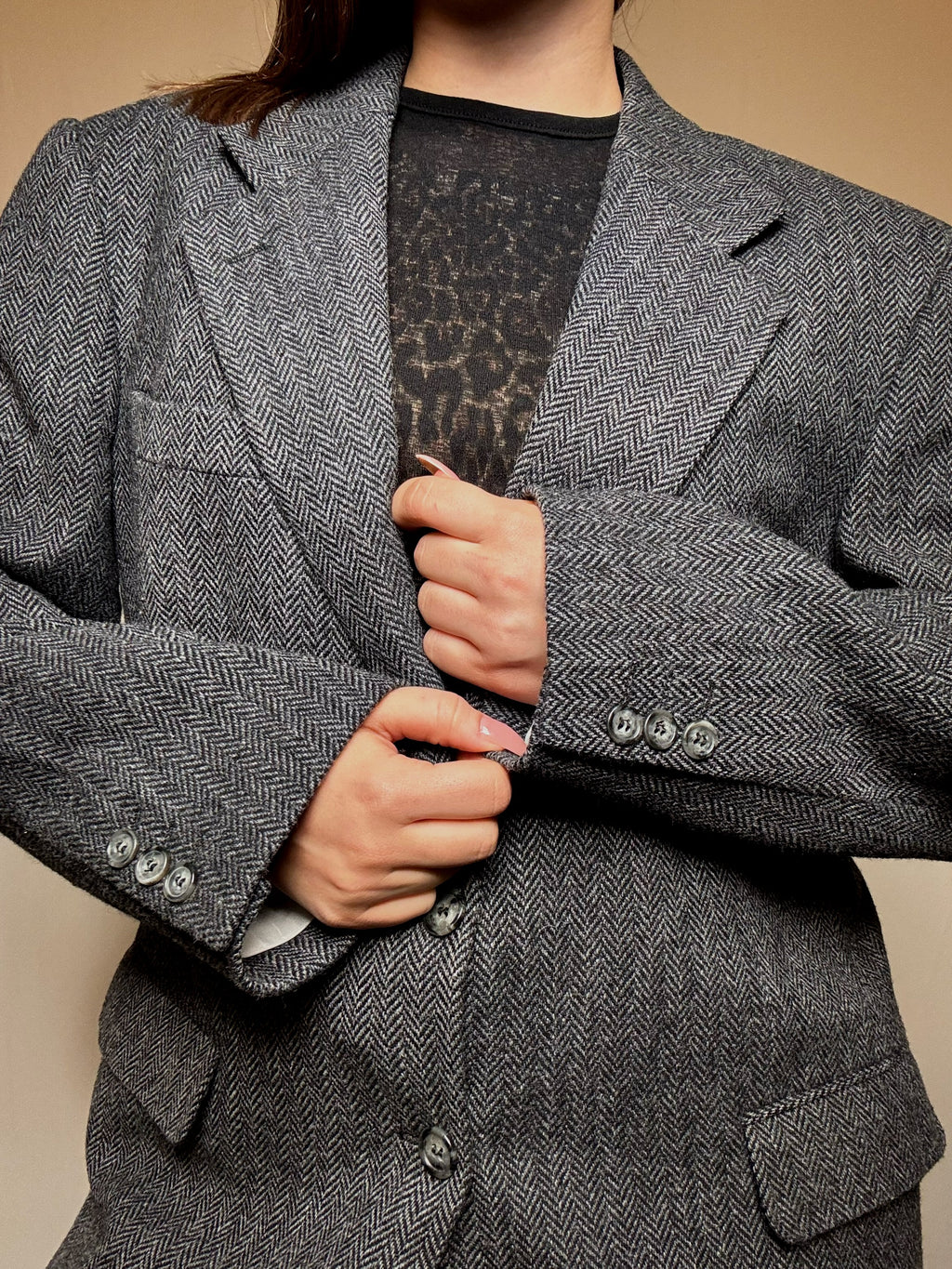 Blazer oversized gris L vintage