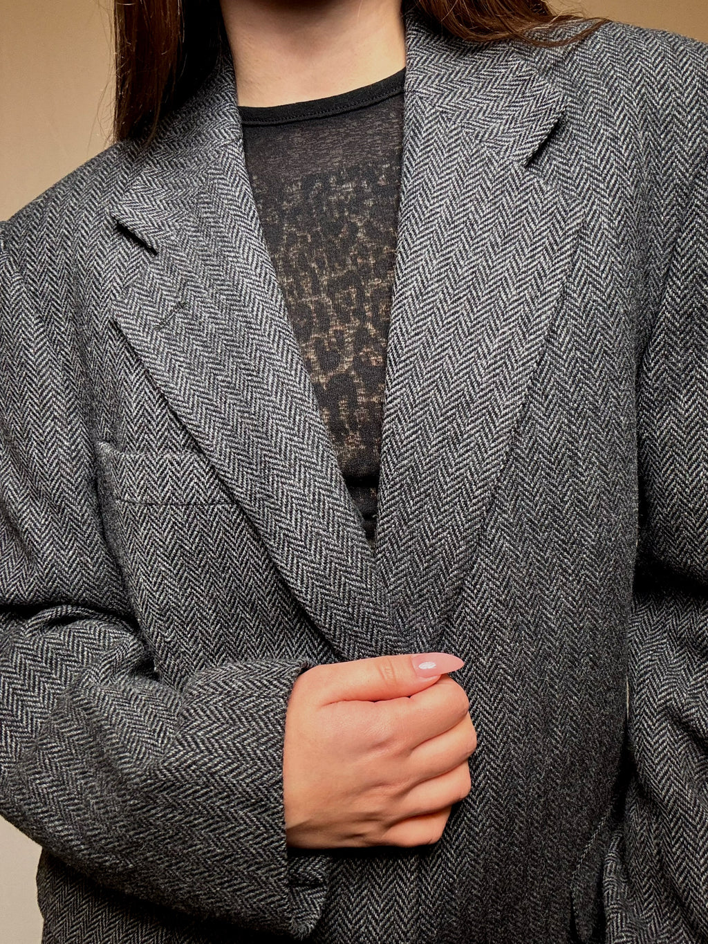 Blazer oversized gris L vintage