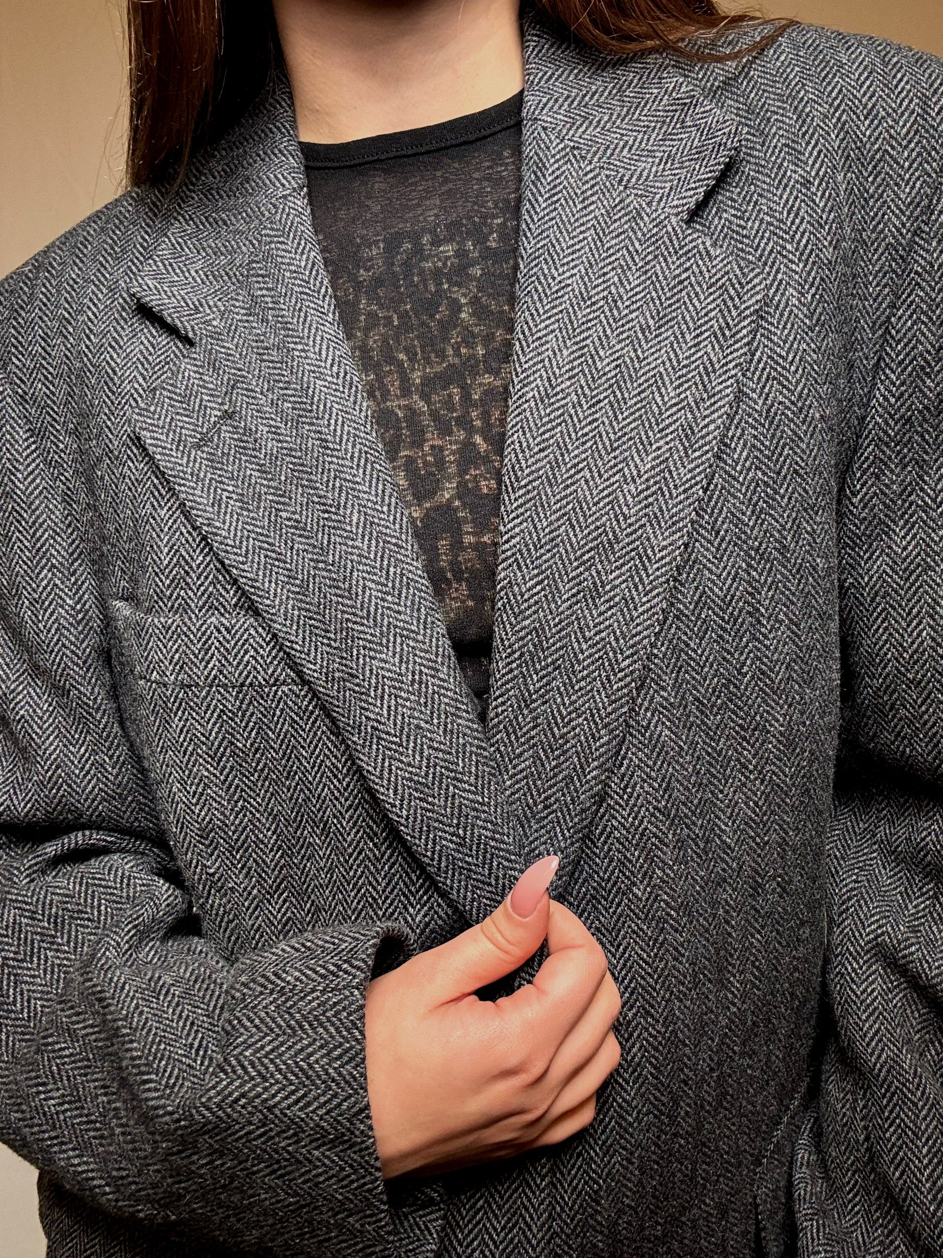 Blazer oversized gris L vintage