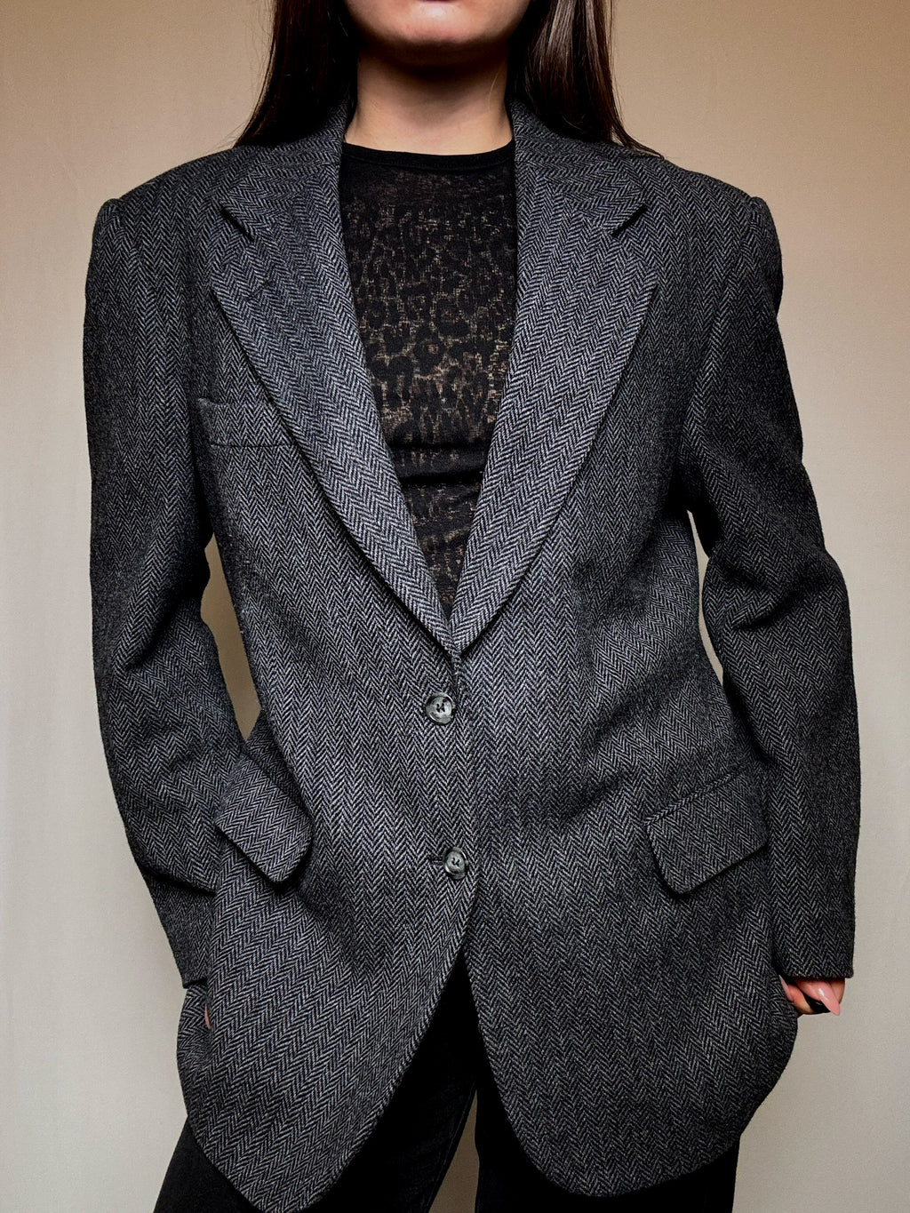 Blazer oversized gris L vintage