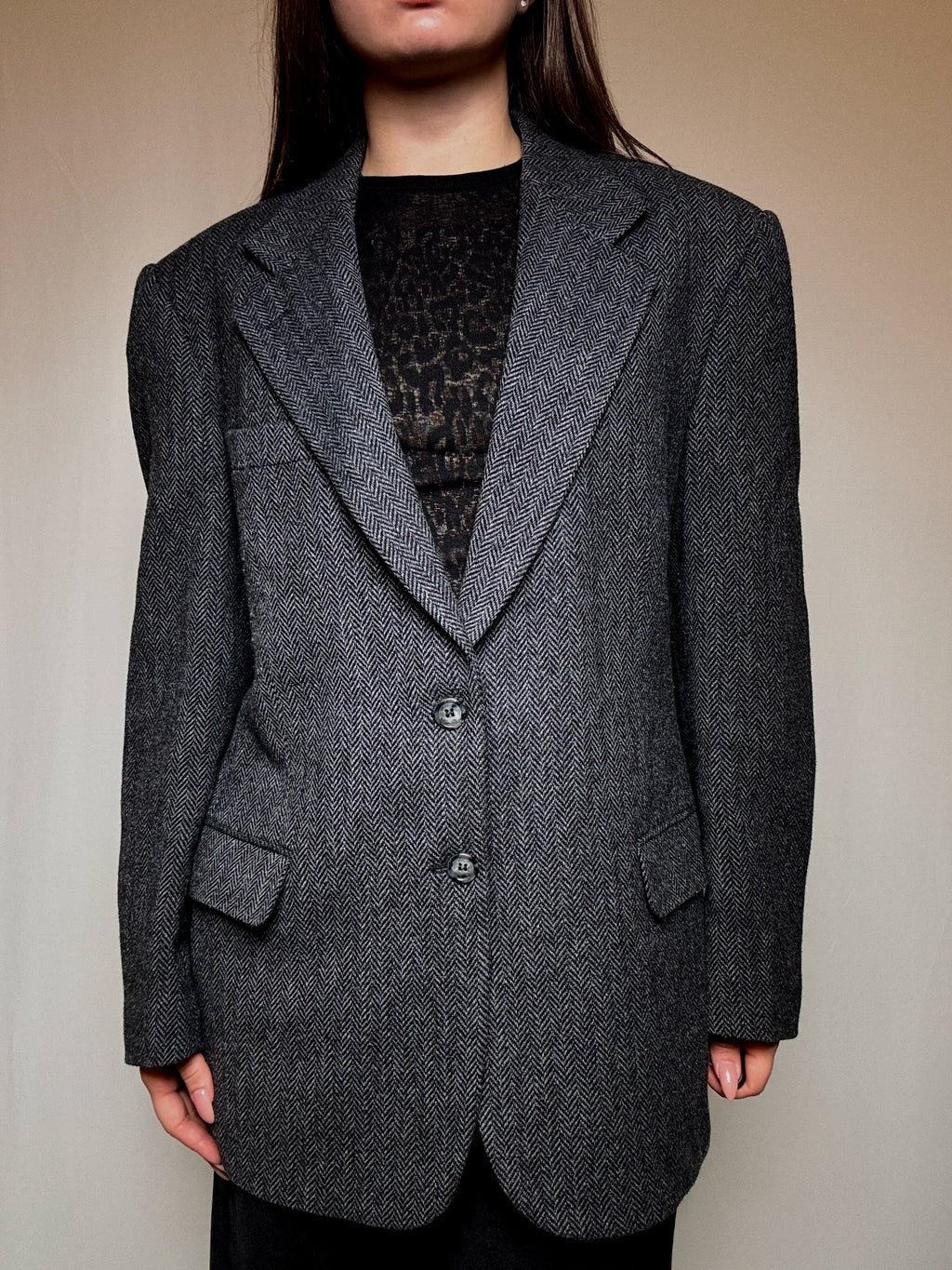 Blazer oversized gris L vintage